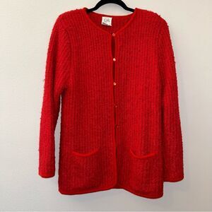 Vintage Ratio Acrylic Button Front Cardigan Sweater